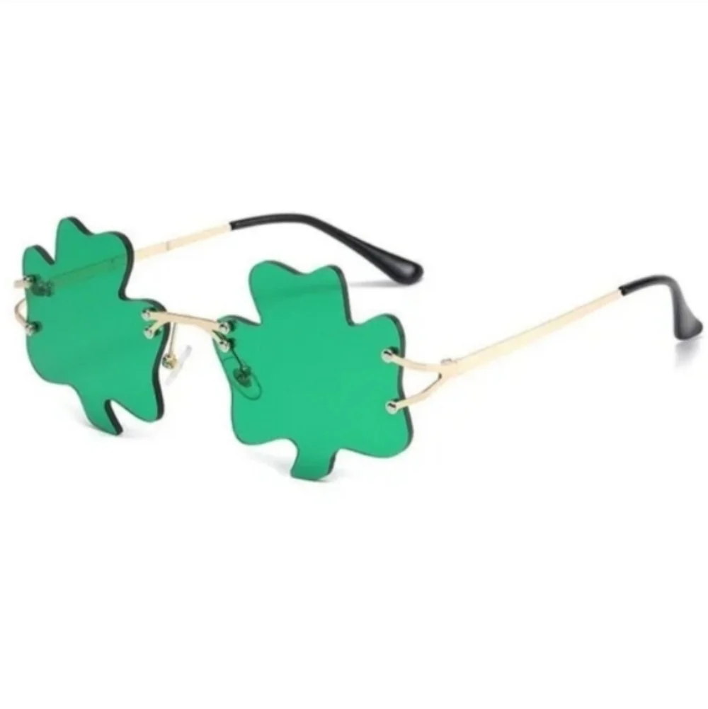 Unisex Fashion Green Clover Sunglasses